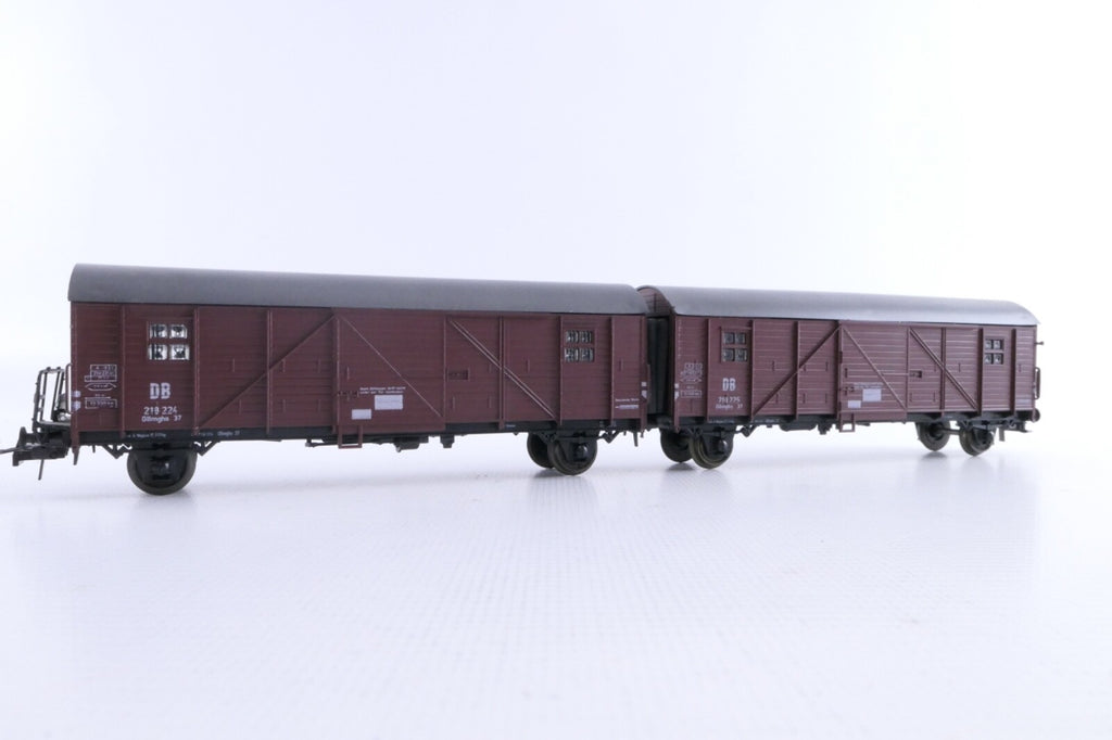 Roco 4328 Gedecktes Güterwagenpaar Leig-Einheit der DB, Analog, Spur H0, in OVP.4