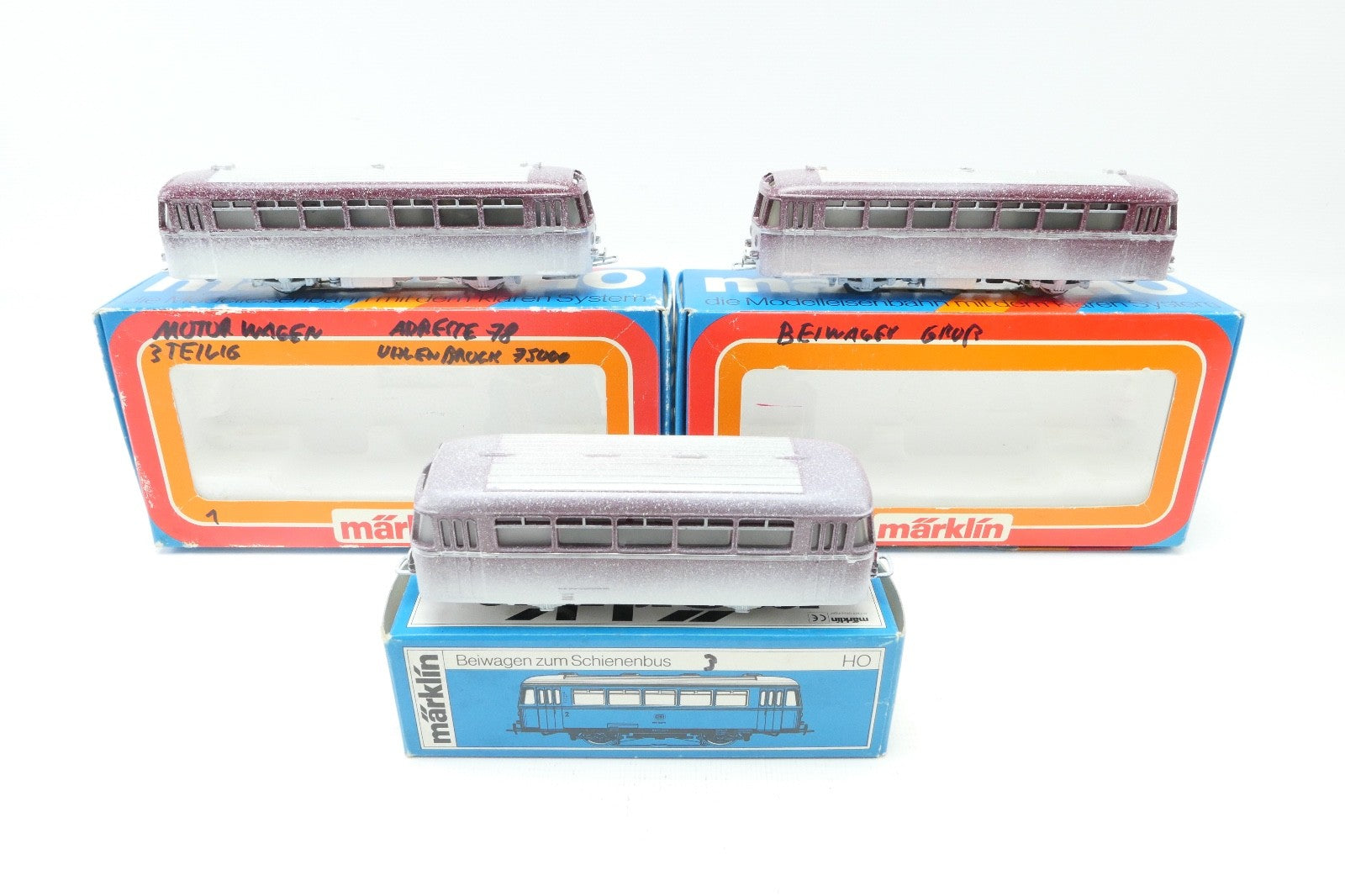 Märklin H0 3016 - 4018 Rarität Schienenbus Garnitur 3tlg der DB, WS in OVP.0