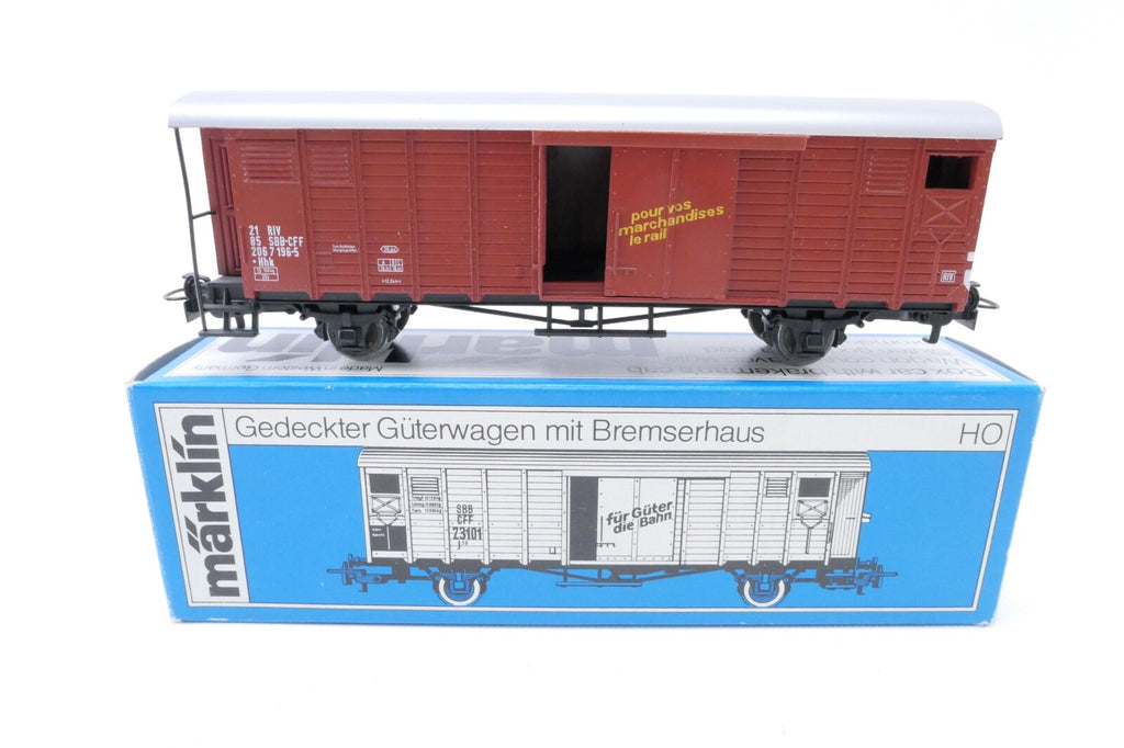 Märklin 4698 Gedeckter Güterwagen mit Bremserhaus, Analog, Spur H0, in OVP.0