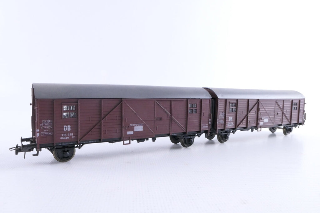 Roco H0 4328 Gedecktes Güterwagenpaar Leig-Einheit der DB, Analog, in OVP.1
