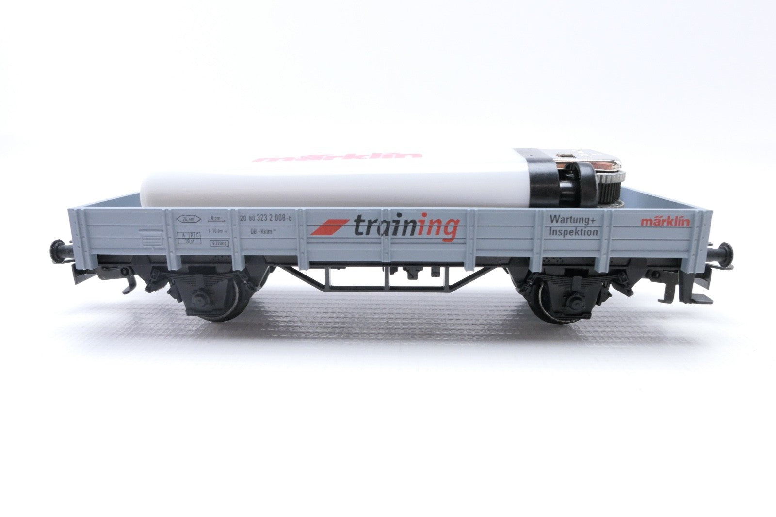 Märklin 94326 Niederbordwagen mit Feuerzeug ungeprüft. H0, in OVP.3