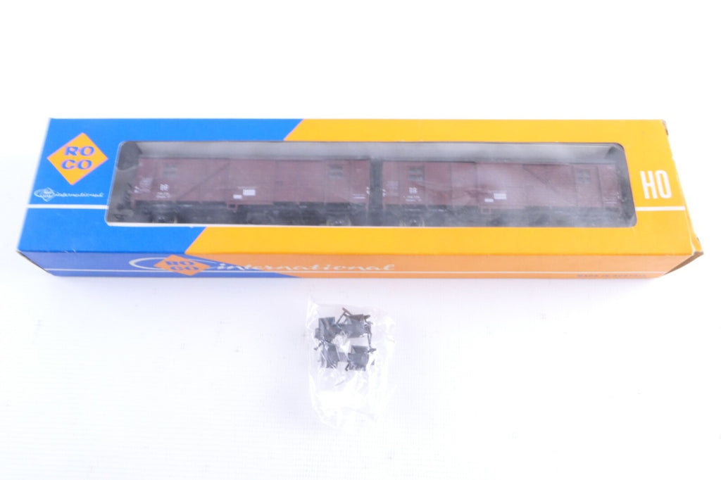 Roco H0 4328 Gedecktes Güterwagenpaar Leig-Einheit der DB, Analog, in OVP.9