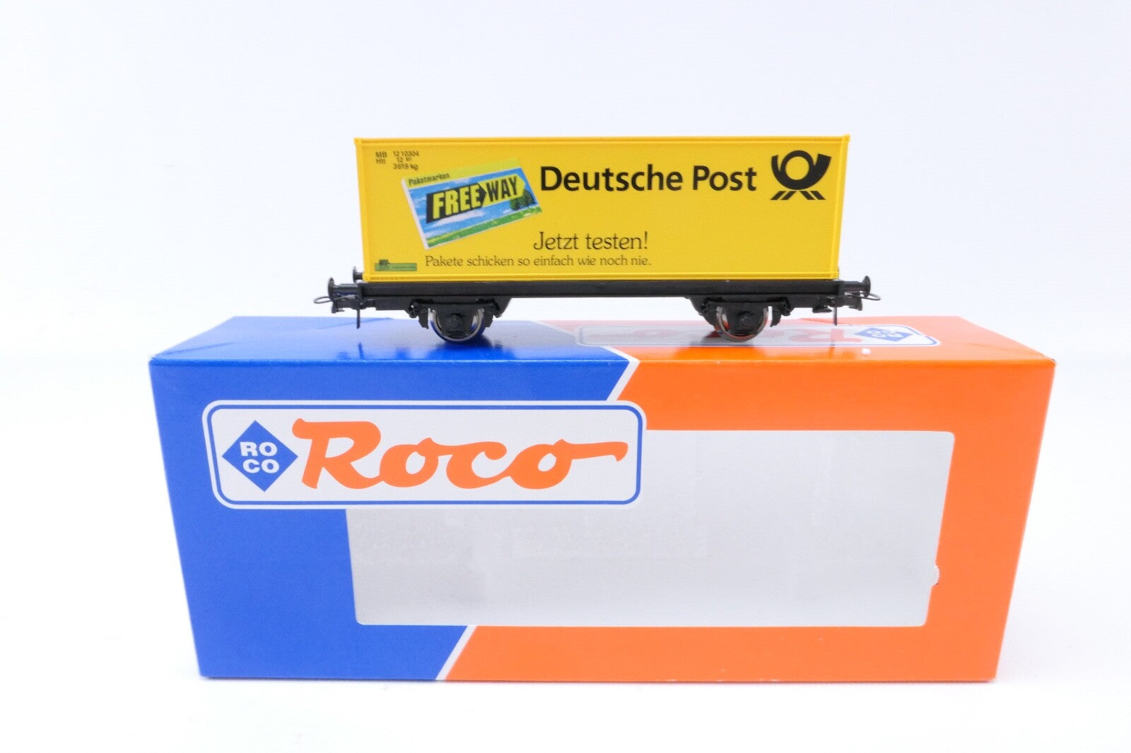 Roco 47251 Güterwagen Containerwagen Deutsche Post, Analog, Spur H0, in OVP.0