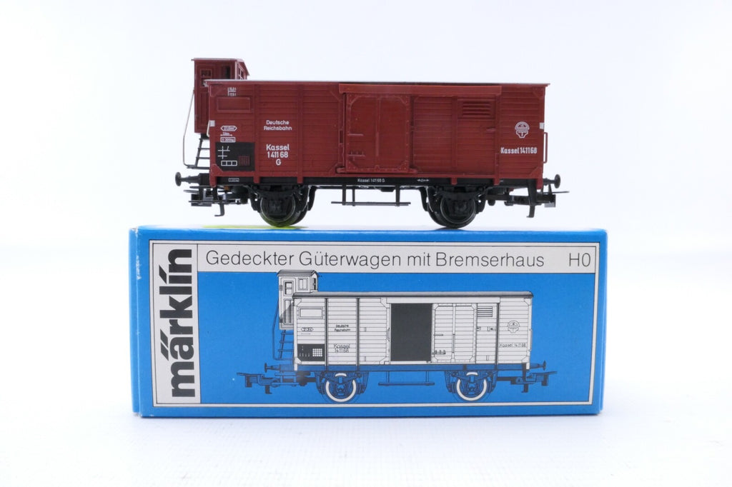 Märklin 4695 Gedeckter Güterwagen mit Bremserhaus der DB, Analog, Spur H0, OVP.0