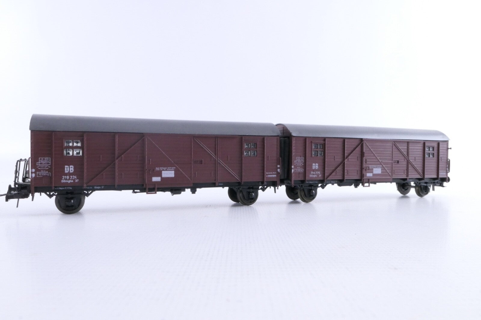 Roco H0 4328 Gedecktes Güterwagenpaar Leig-Einheit der DB, Analog, in OVP.4