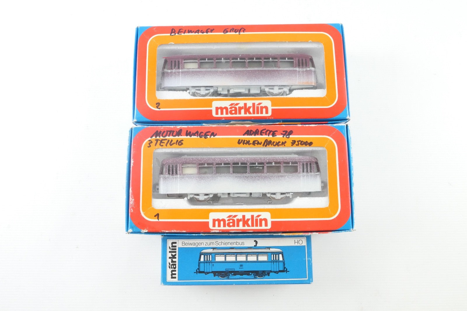 Märklin H0 3016 - 4018 Rarität Schienenbus Garnitur 3tlg der DB, WS in OVP.8