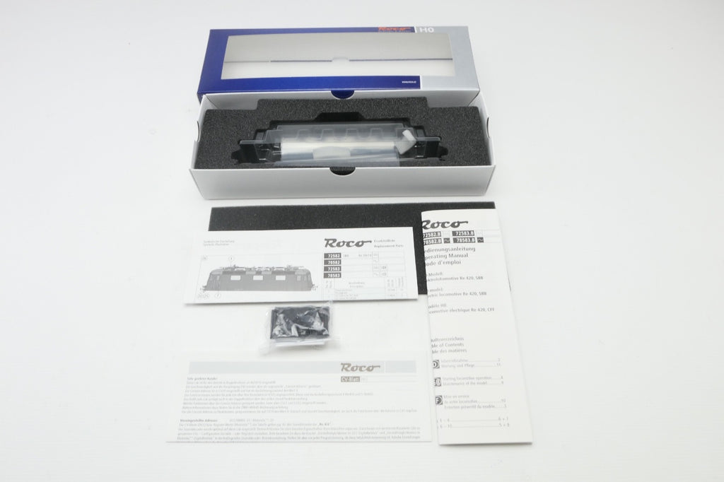 Roco H0 72583 Leerverpackung, komplett mit Inlay, Zurüstteilen und BA für Re 4/41