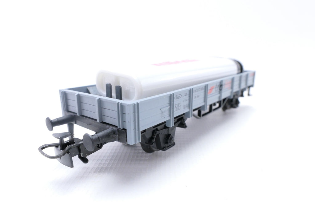 Märklin 94326 Niederbordwagen mit Feuerzeug ungeprüft. H0, in OVP.4