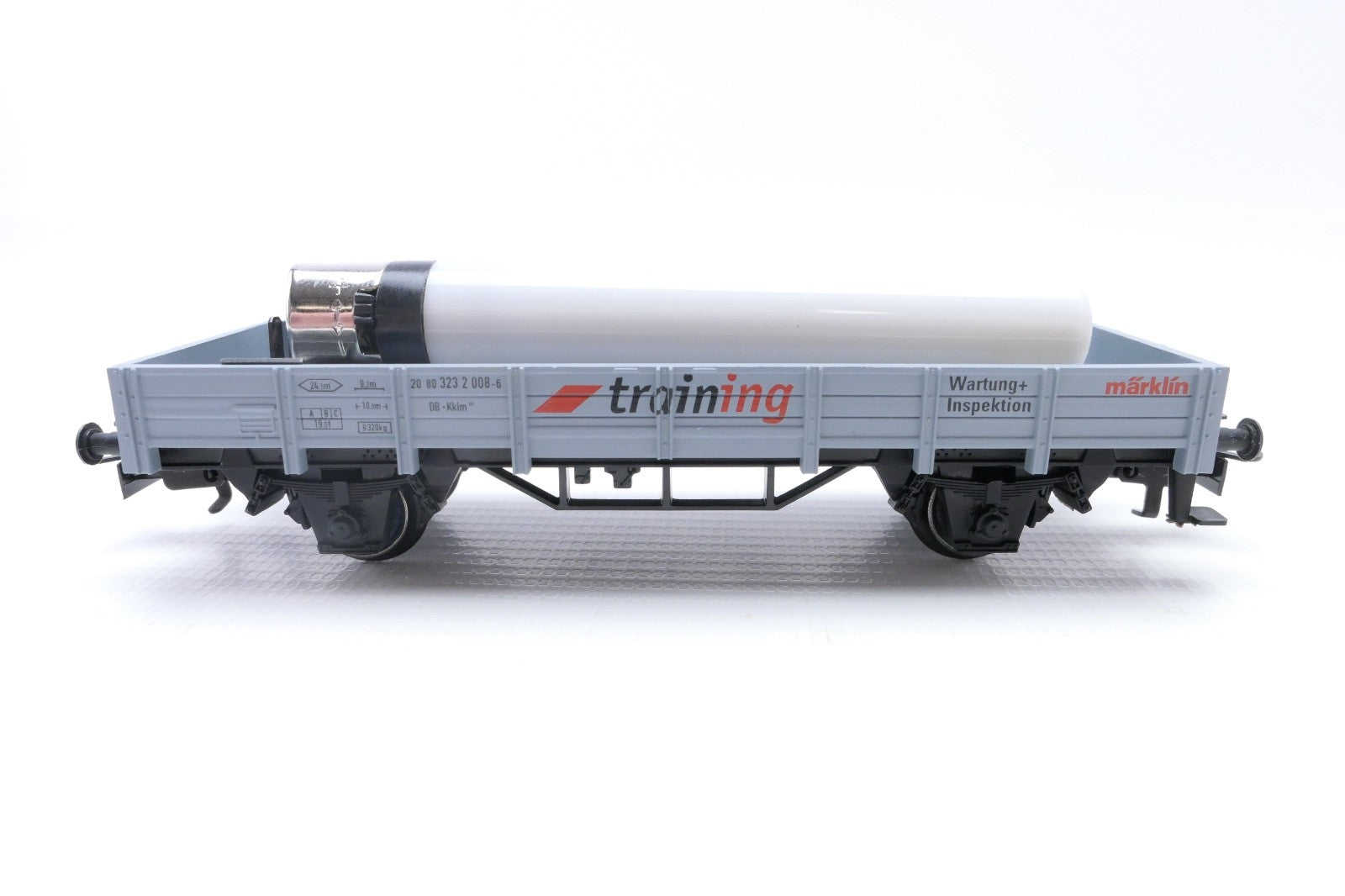 Märklin 94326 Niederbordwagen mit Feuerzeug ungeprüft. H0, in OVP.6
