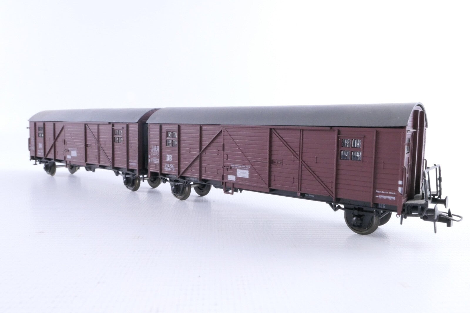 Roco H0 4328 Gedecktes Güterwagenpaar Leig-Einheit der DB, Analog, in OVP.2