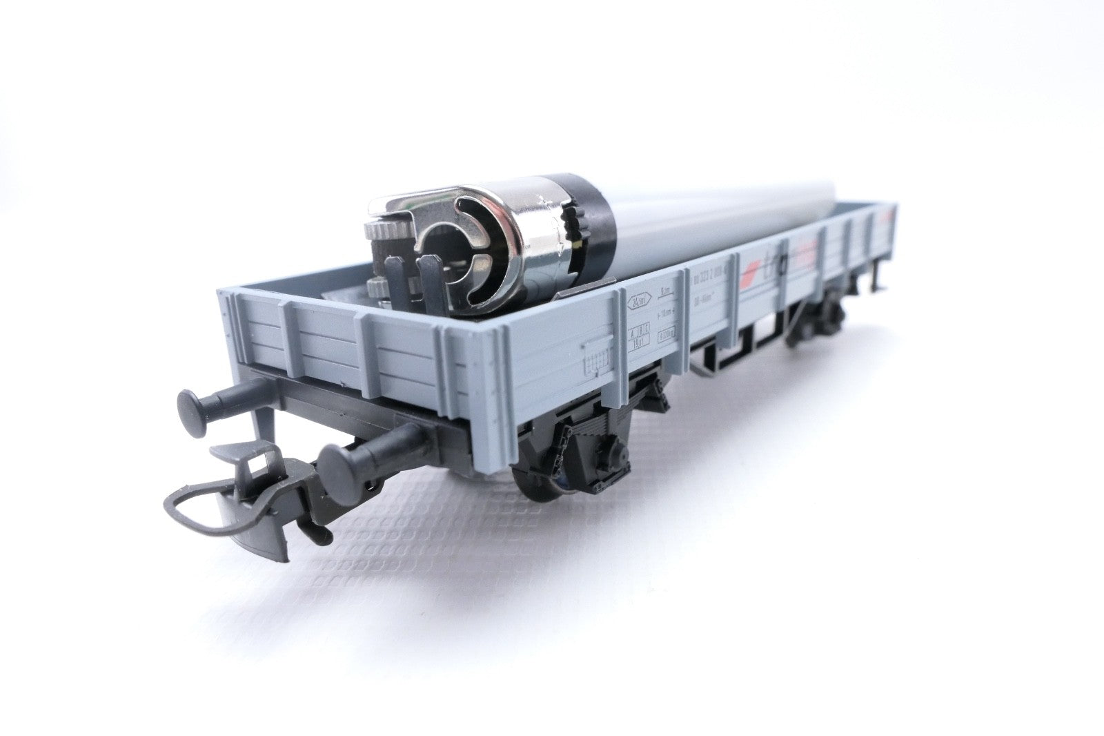 Märklin 94326 Niederbordwagen mit Feuerzeug ungeprüft. H0, in OVP.1