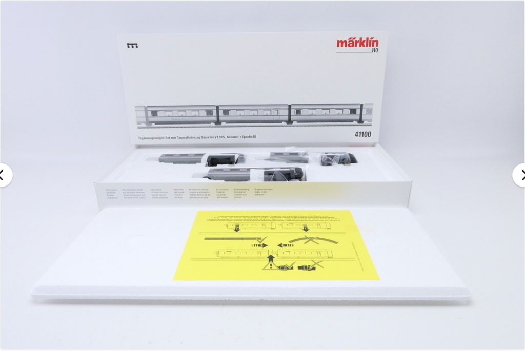 Märklin 41100 Ergänzungswagen-Set zum Tagesgliederzug Baureihe VT 10.5 „Senator"